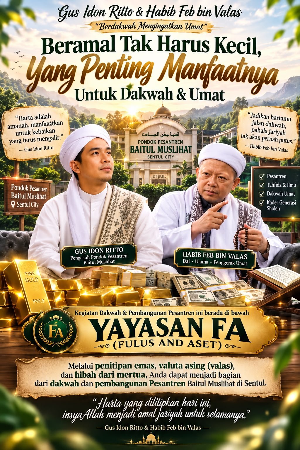 Beramal Tak Harus Kecil, Yang Penting Manfaatnya untuk Dakwah dan Umat